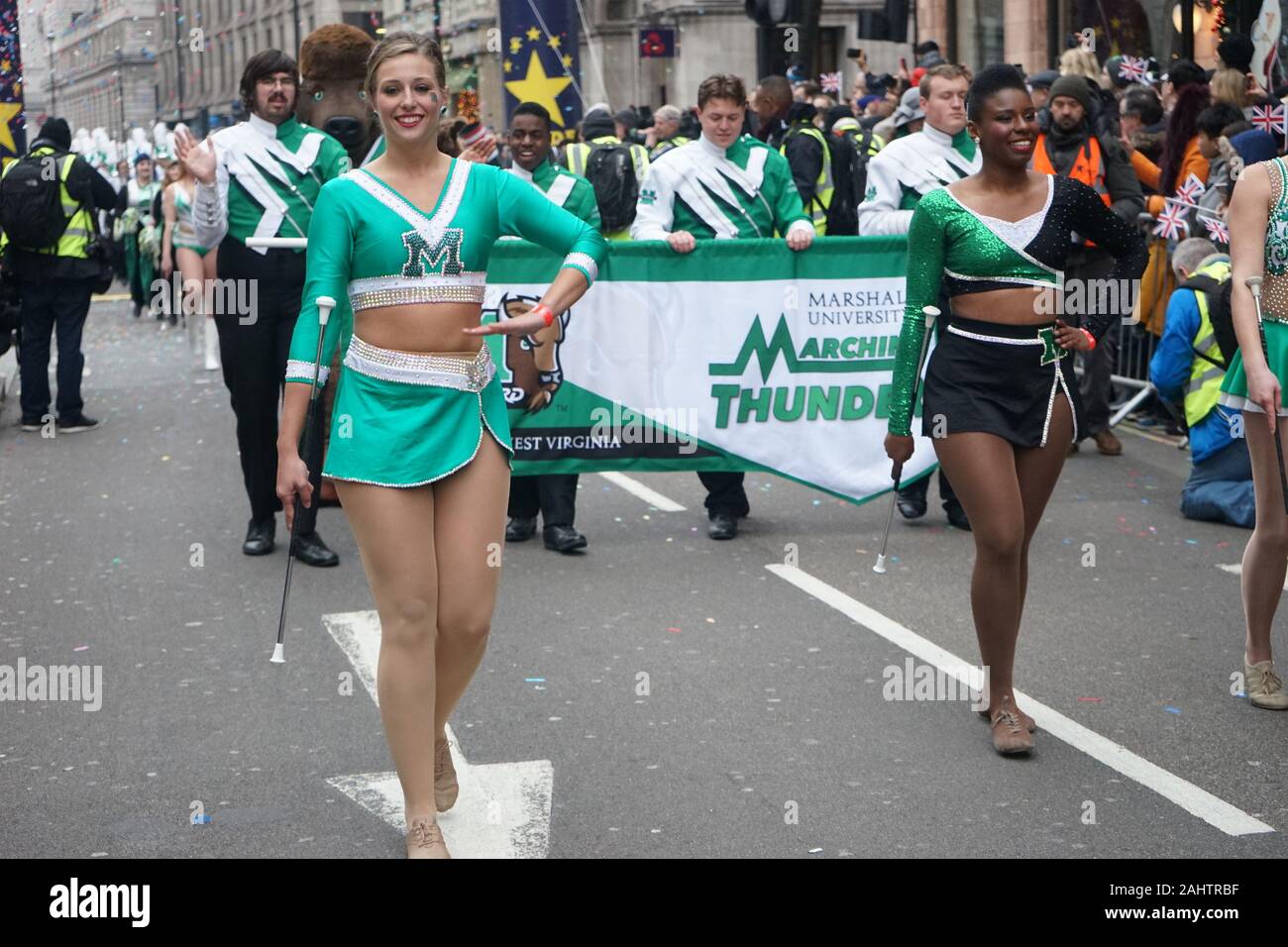 London, UK. 1st Jan, 2020. Performers perform at the London New Year's Day Parade 2020 Credit: WFPA/Alamy Live News Stock Photo
