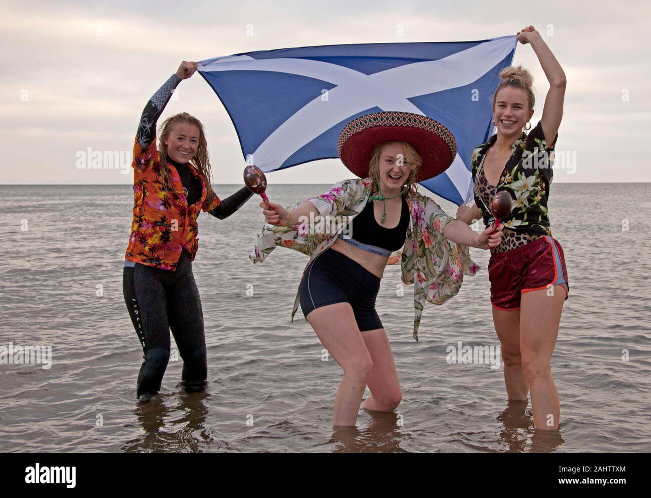 Portobello Beach, Edinburgh, Scotland UK. 1st January 2020. Portobello