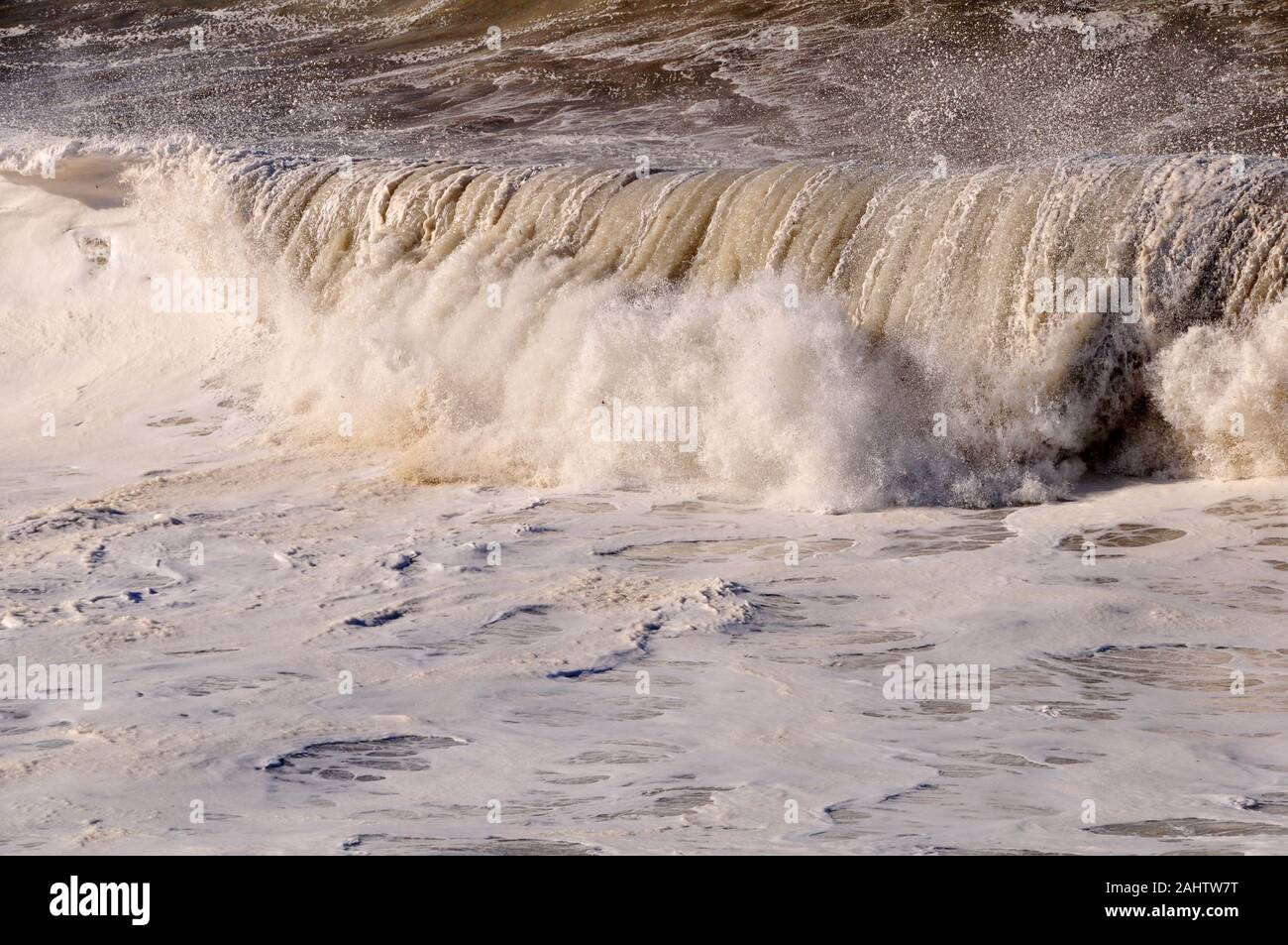 sea waves high spray brew Stock Photo
