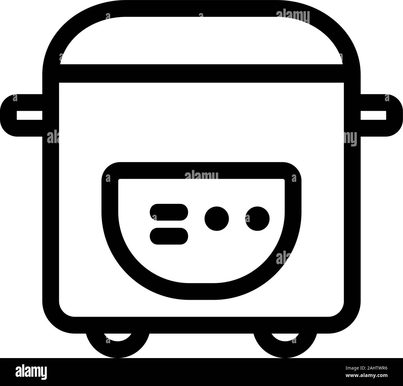 Slow cooker icon vector. Isolated contour symbol illustration Stock