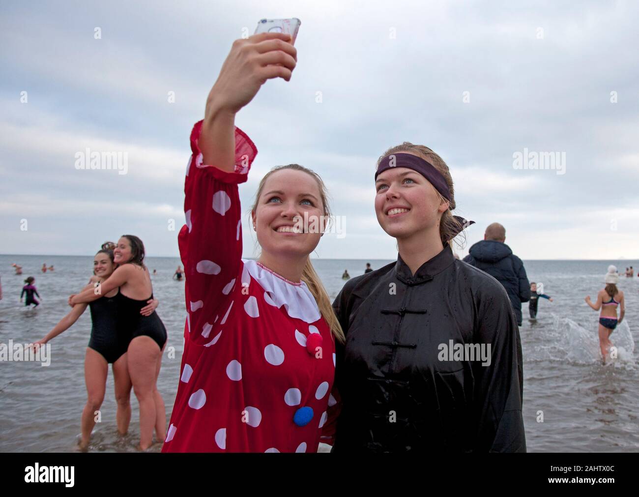Portobello Beach, Edinburgh, Scotland UK. 1st January 2020. Portobello