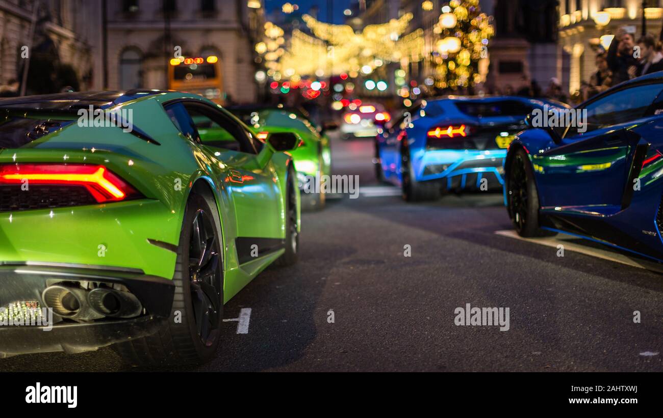 Orange Lamborghini. Supercars in Sloane Street for Supercar Sunday,  Knightsbridge, London, UK Stock Photo - Alamy