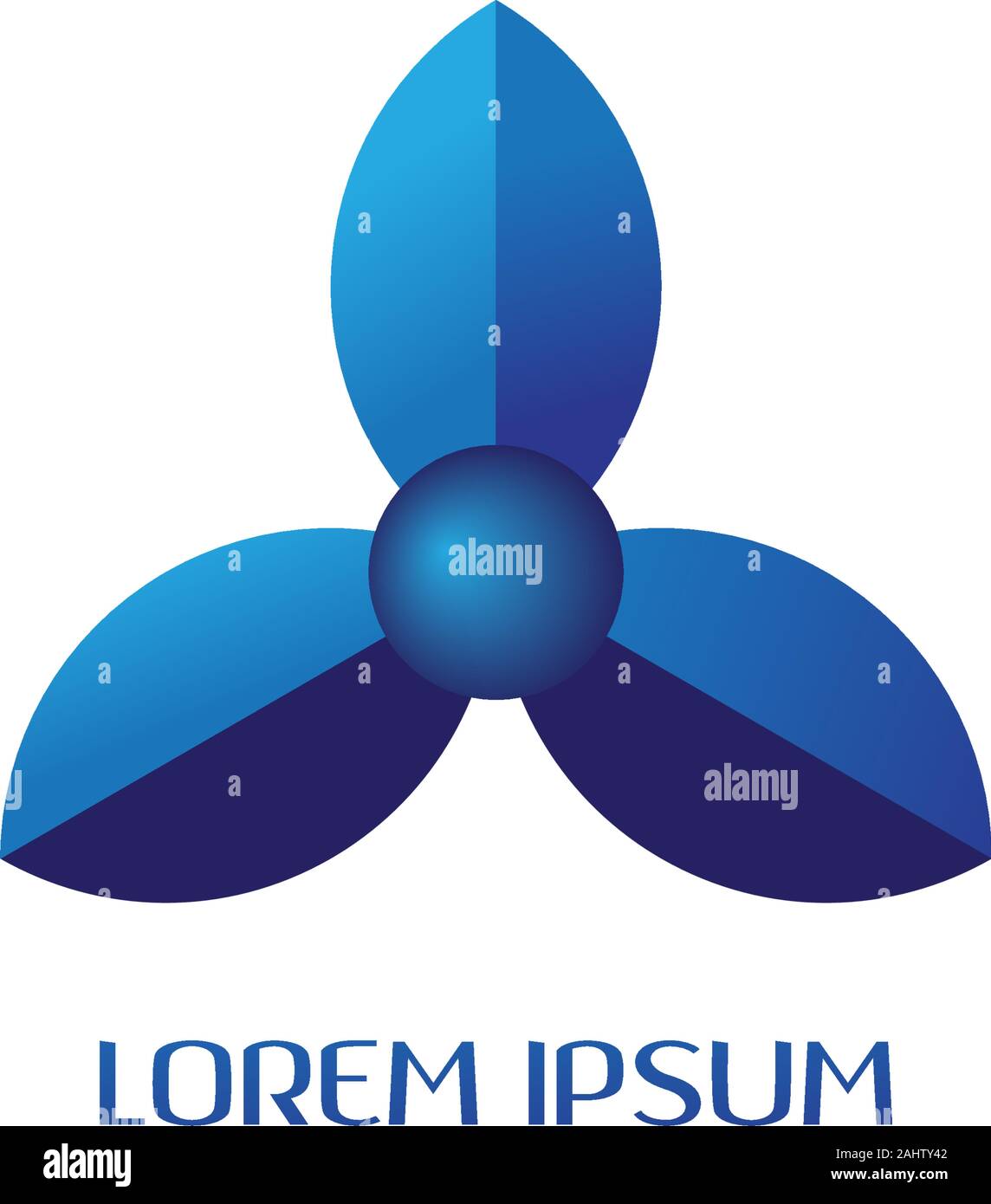 Blue Propeller Logo Design Template, Industrial Logo, Weathercock