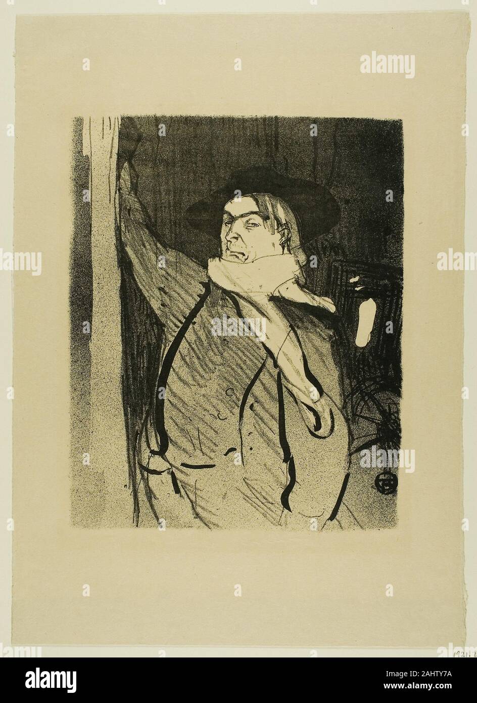 Henri de Toulouse-Lautrec. Aristide Bruant, from Le Café-Concert. 1893. France. Lithograph on cream wove paper Stock Photo