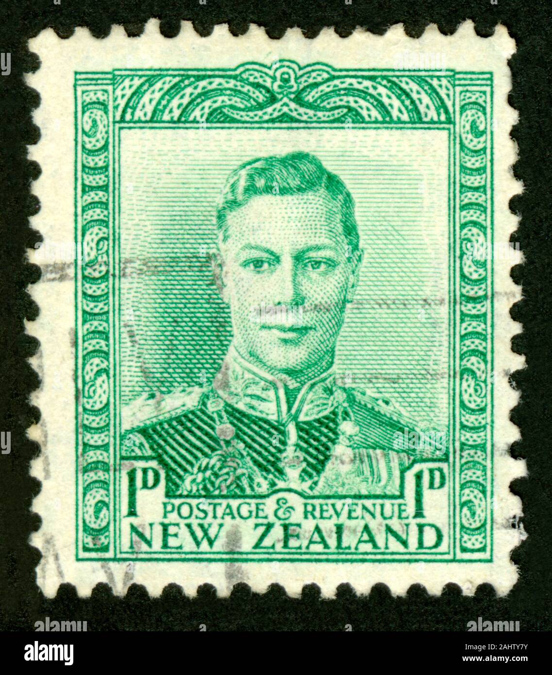Stamp print in New Zealand,king Stock Photo Alamy