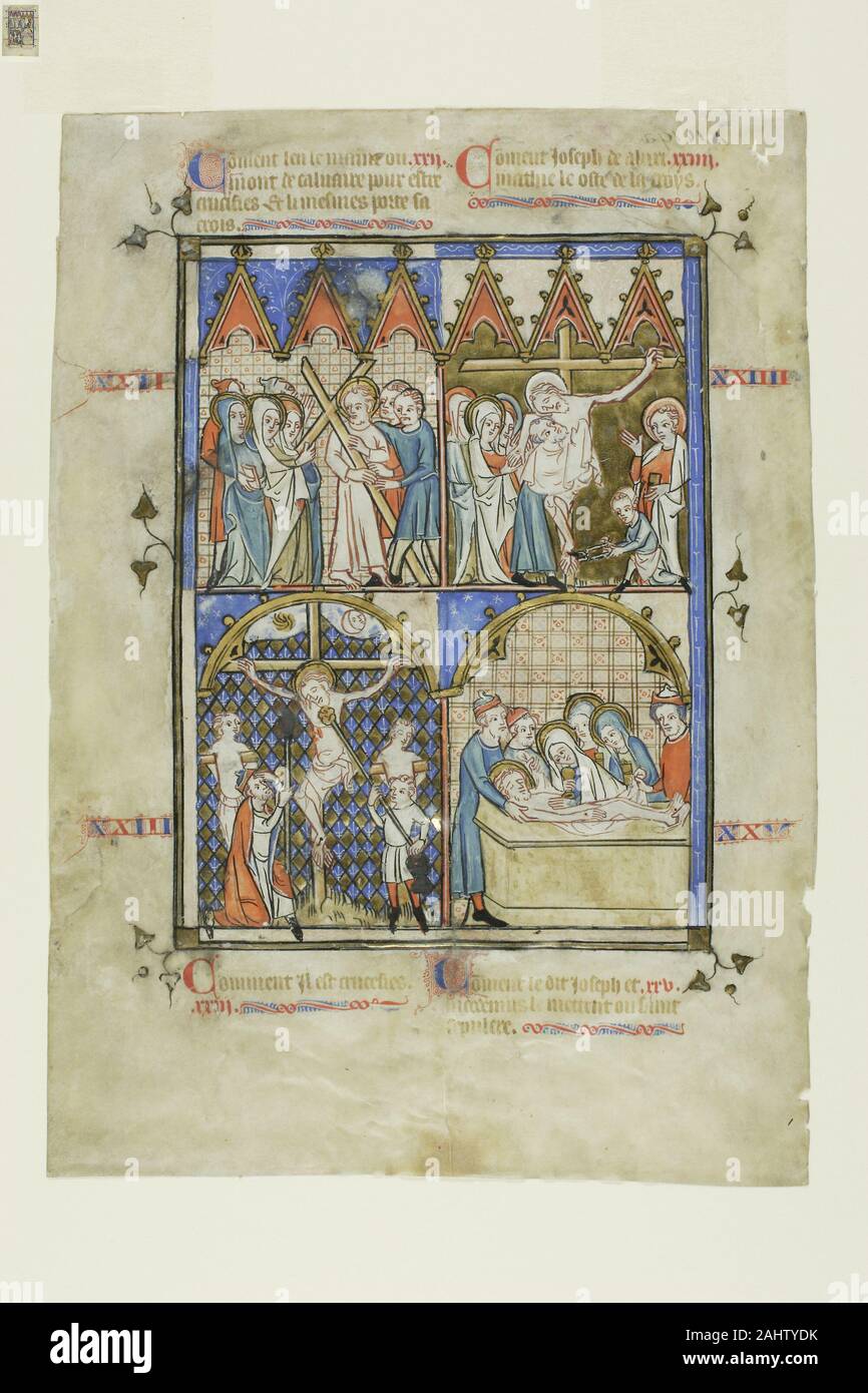 Leaf from a Picture Cycle Christ Carrying the Cross, The Crucifixion ...