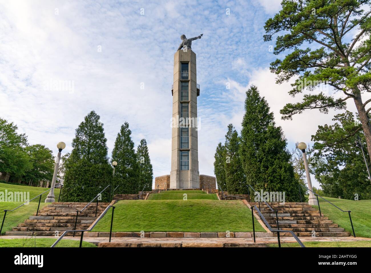 Birmingham, AL - October 7, 2019: Observation Tower in Vulcan Park in Birmingham, Alabama Stock Photo