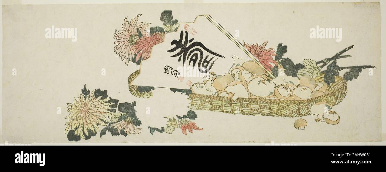 Katsushika Hokusai. An Autumn Gift. 1760–1849. Japan. Color woodblock print; surimono Stock Photo