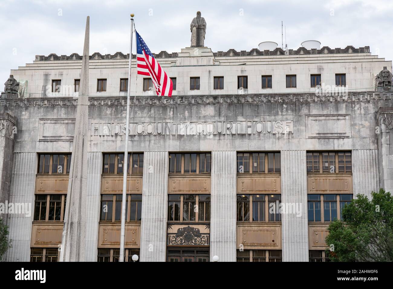 Jackson, MS - October 7, 2019: Exterior of the Hinds County Courthouse in Jackson, Mississippi Stock Photo