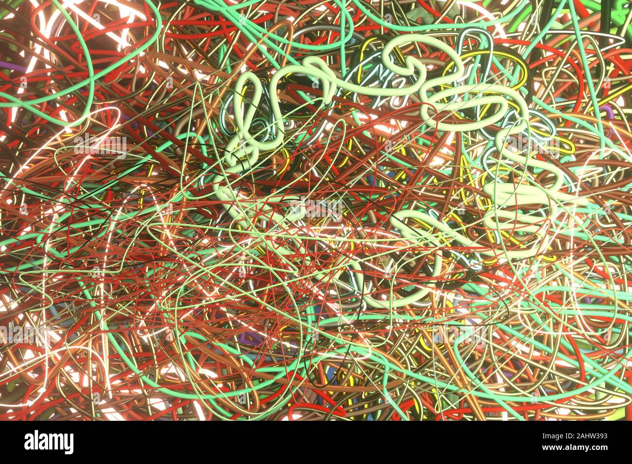 Messy Texture Renders Messy colorful string neon grow lights, for design texture or title ...