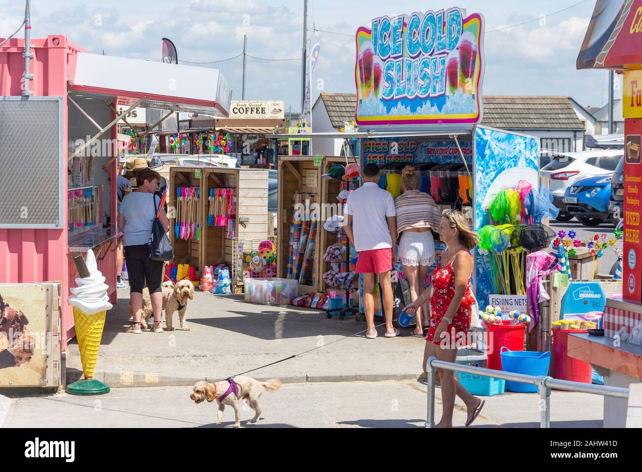Fast food stalls on The Pier, Westward Ho! Devon, England, United Kingdom Stock Photo