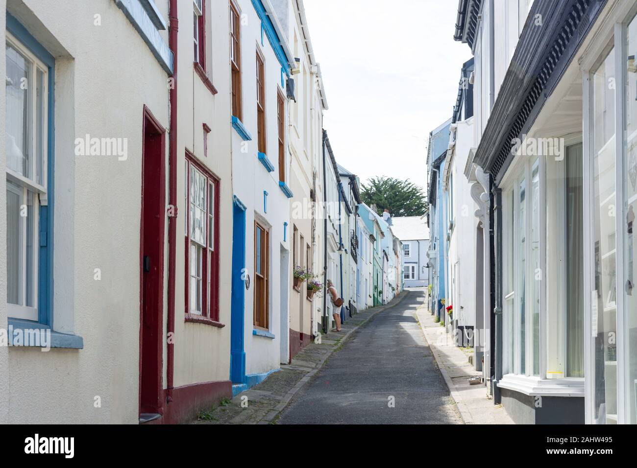 Colourful terraced houses, Bude Street, Appledore, Devon, England, United Kingdom Stock Photo