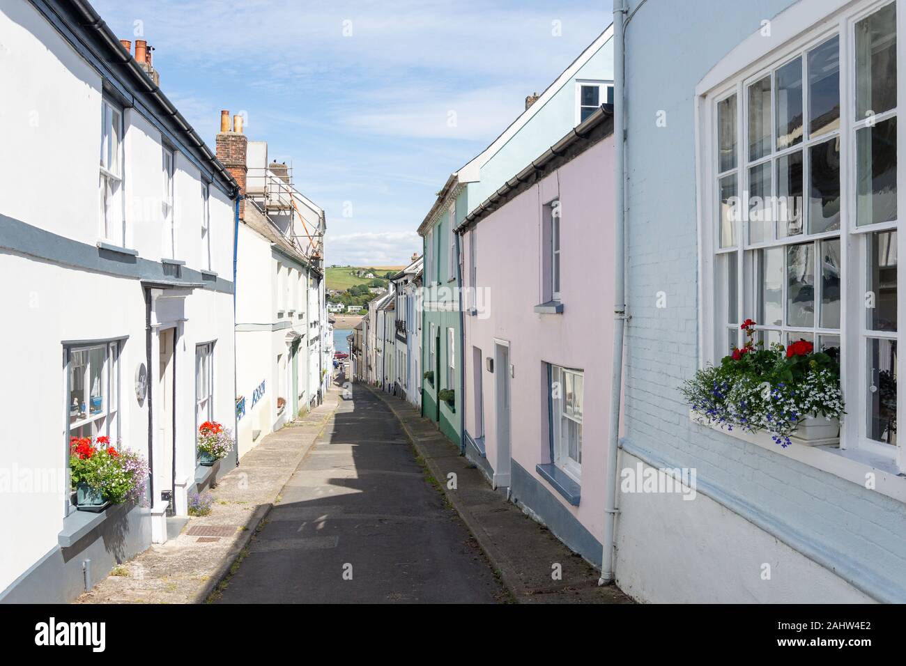 Colourful terraced houses, Bude Street, Appledore, Devon, England, United Kingdom Stock Photo