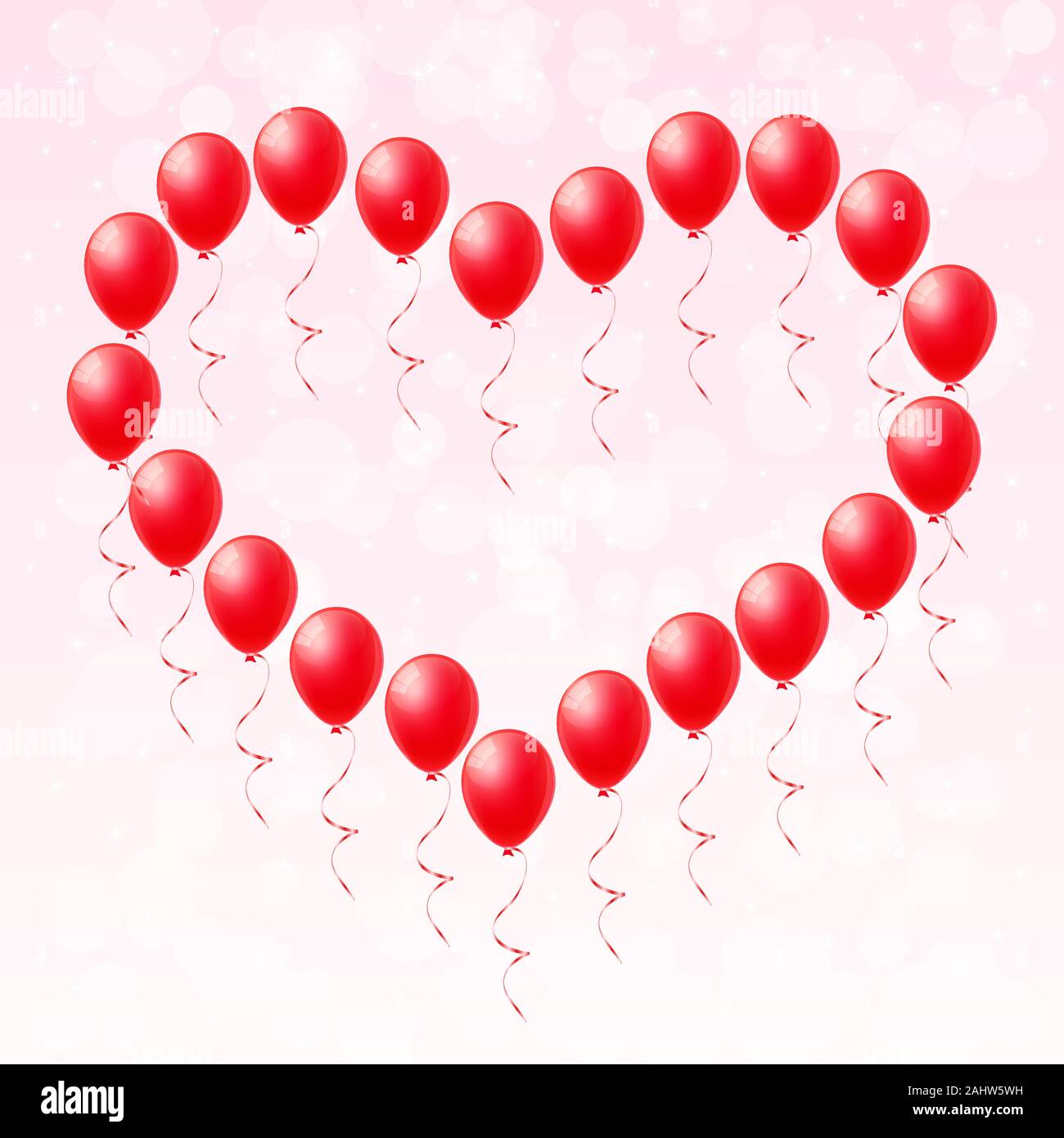 Valentine's day background with heart balloons vector Stock Vector ...