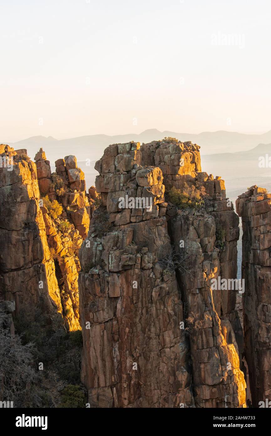 Petrified Trees Valley of Desolation at sunset  Eastern Cape, South Africa Stock Photo