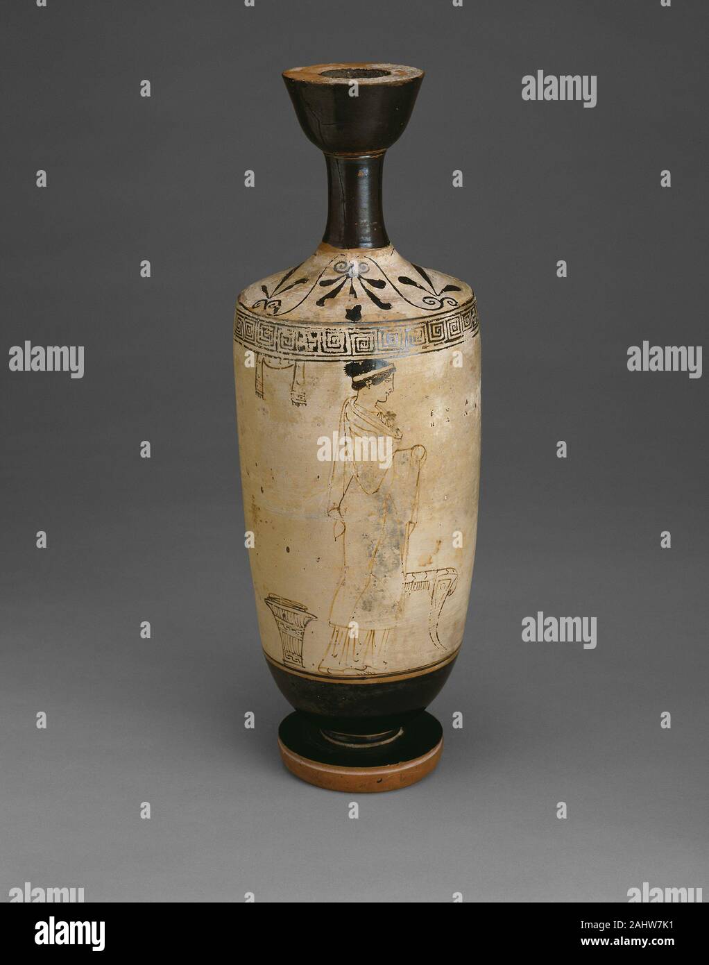 Ancient Greek Lekythos Oil Jar 440 Bc Athens Terracotta