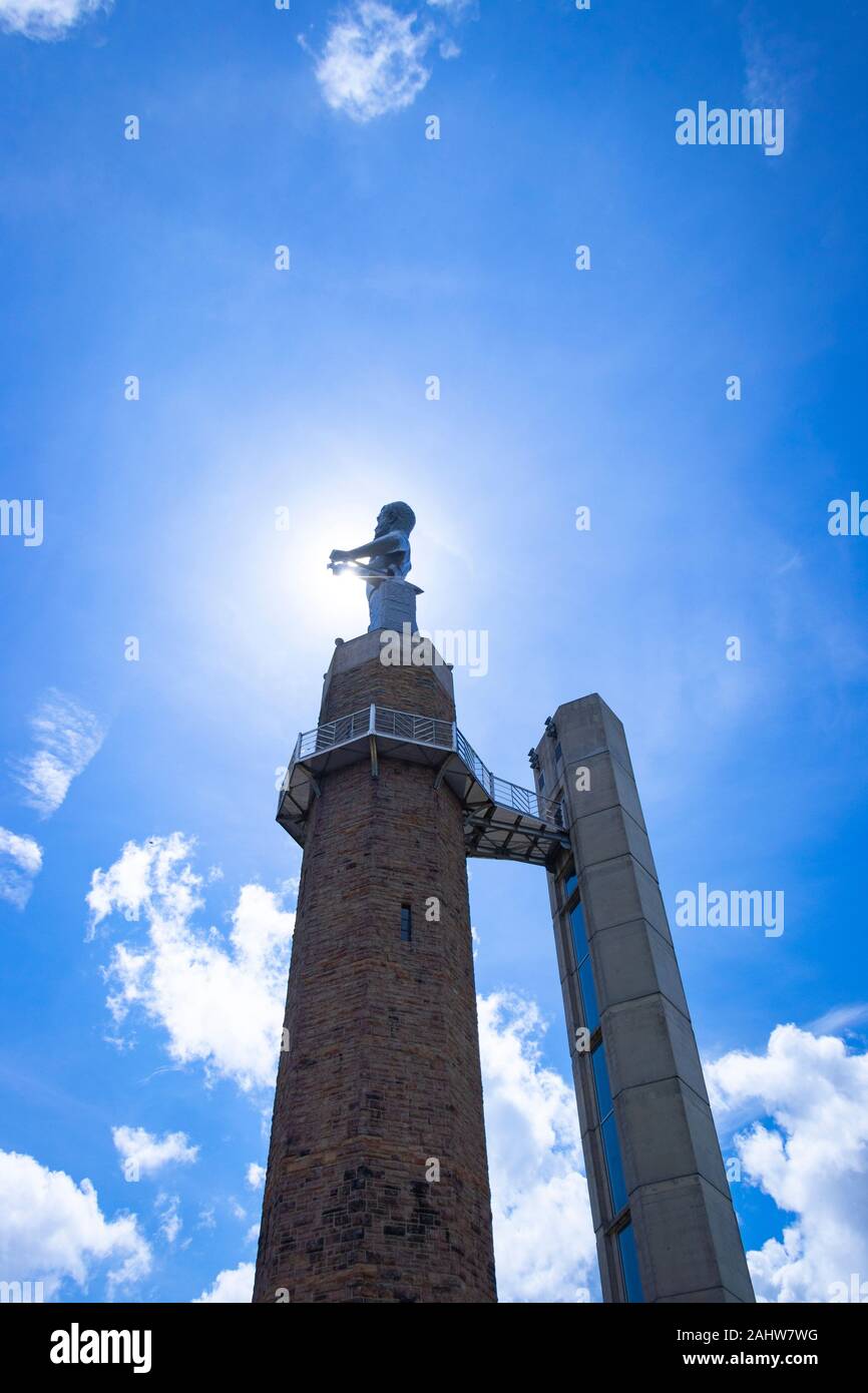 The Vulcan statue in silhouette, the largest cast iron statue in the