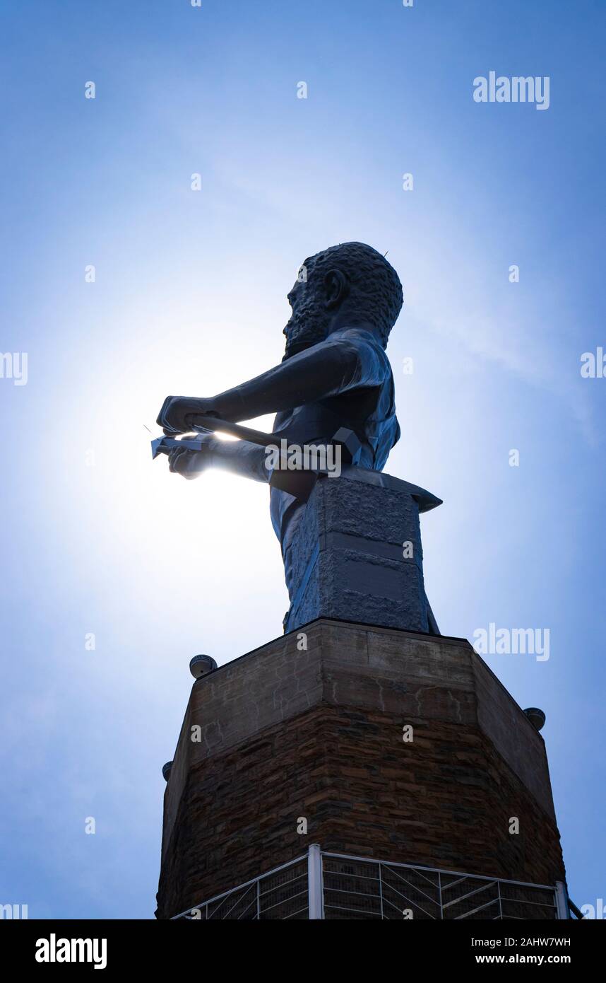 The Vulcan statue in silhouette, the largest cast iron statue in the