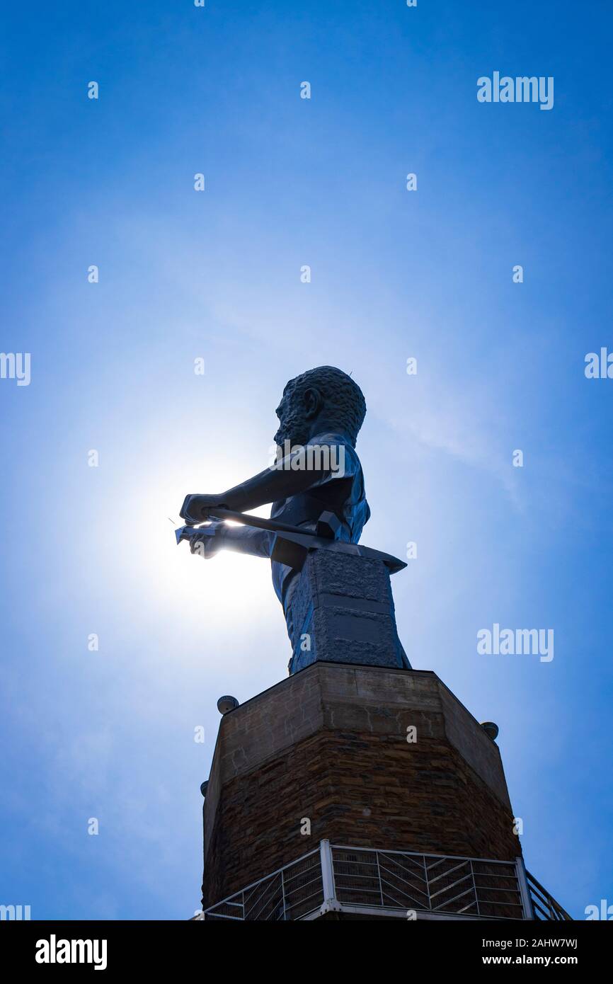 The Vulcan statue in silhouette, the largest cast iron statue in the