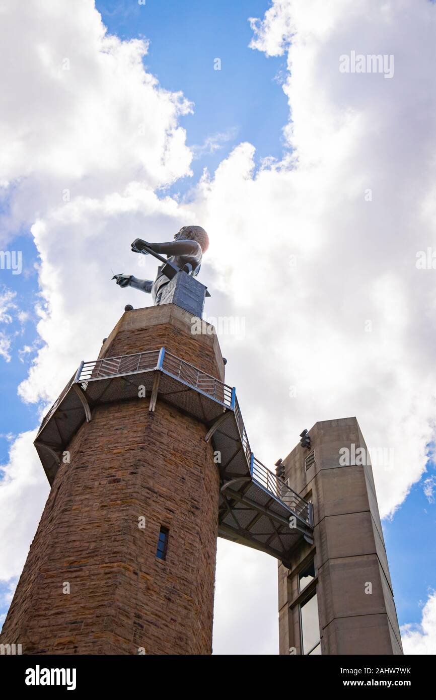 The Vulcan statue in silhouette, the largest cast iron statue in the