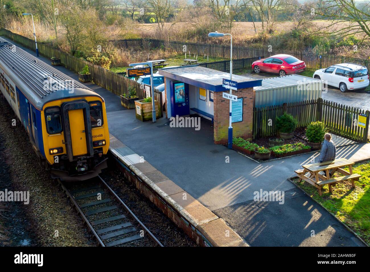 A north bound four car DMU Northern Rail train bound for Carlisle
