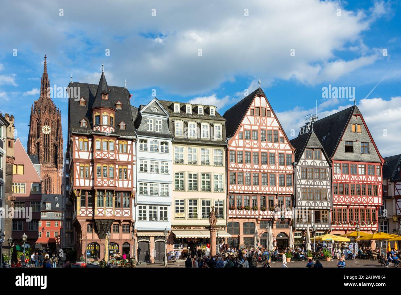 Historic house facades in the old town of Frankfurt Stock Photo