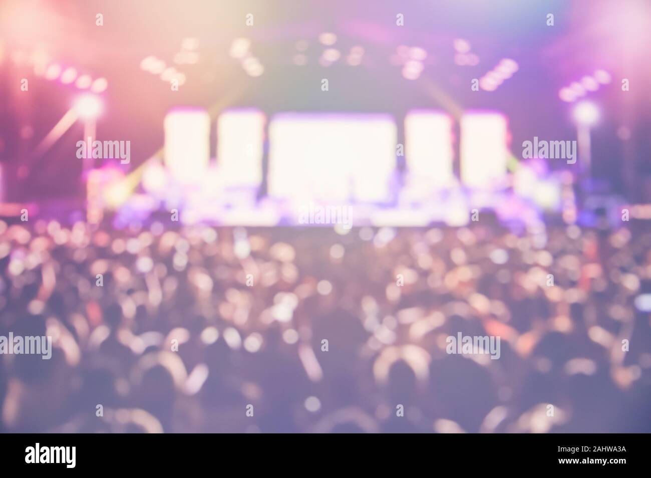 Blurred concert night background defocused lights party background Stock Photo