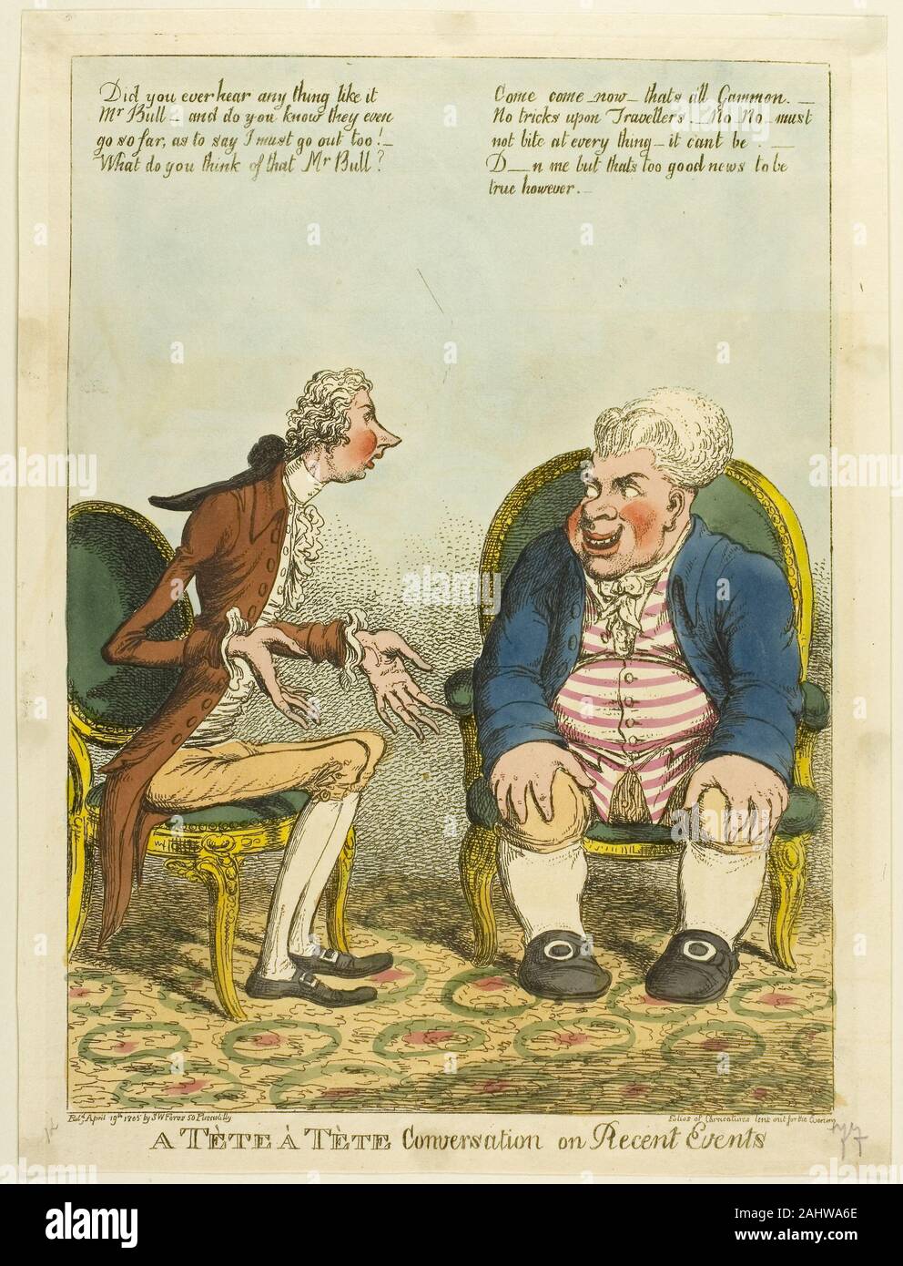 Charles Williams. A Tète à Tète Conversation on Recent Events. 1805 ...