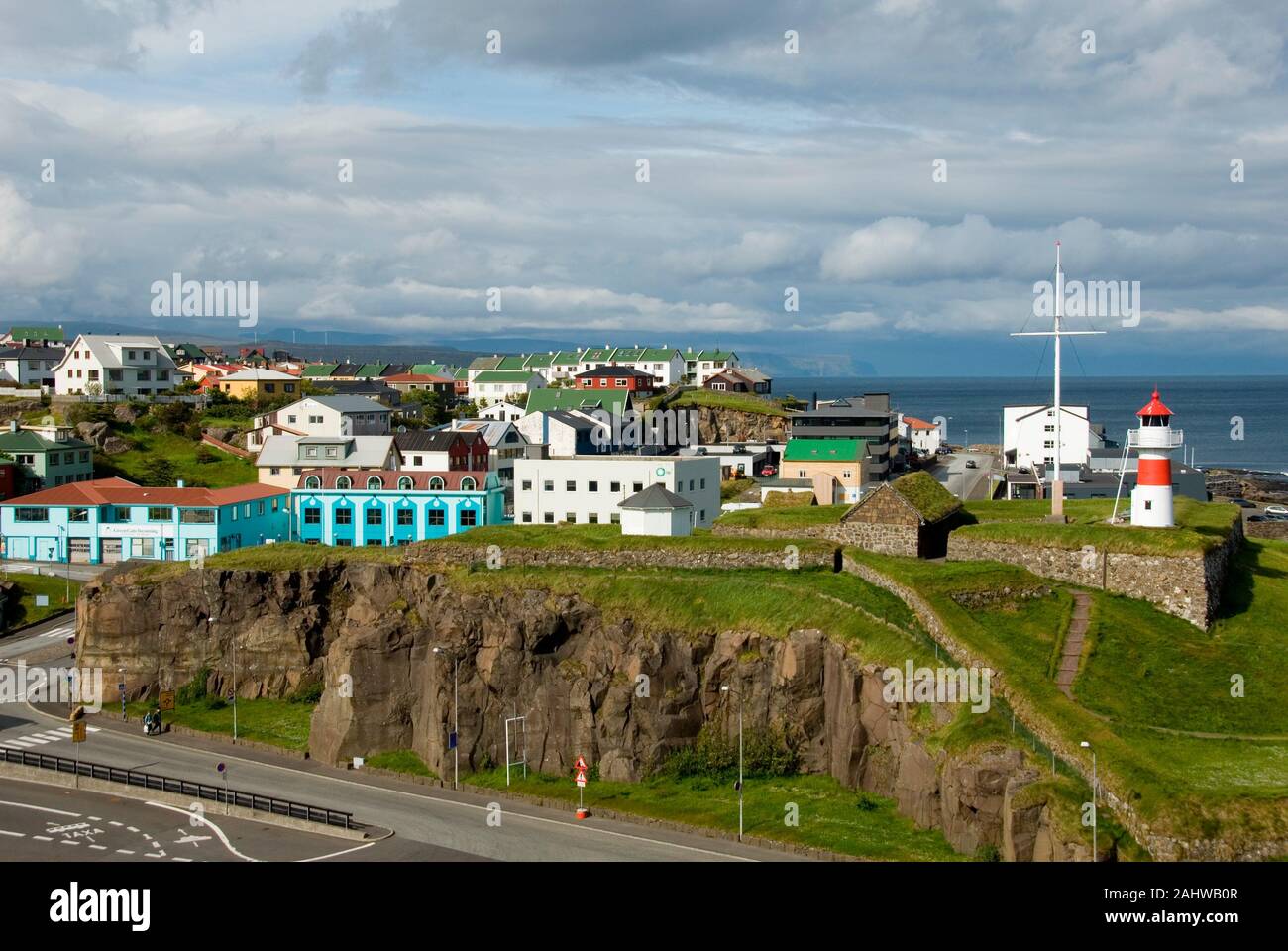 Daenemark, Faeroeer, Faeroer Inseln, Insel Streymoy, Thorshaven, Torshavn, Stadtblick Stock Photo