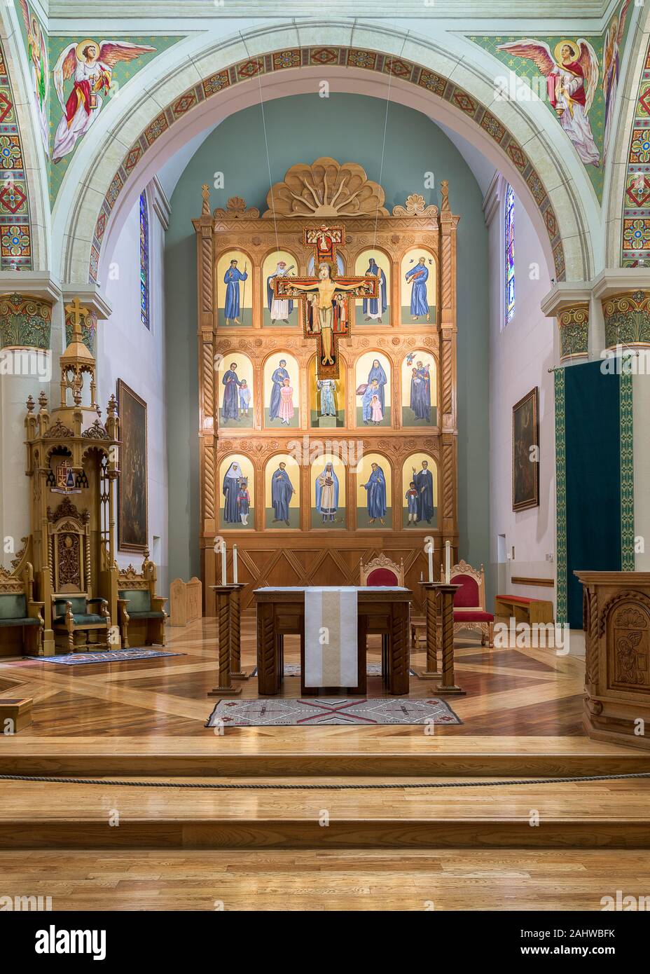 The sanctuary and altar of the Basilica of Saint Francis of Assisi, in