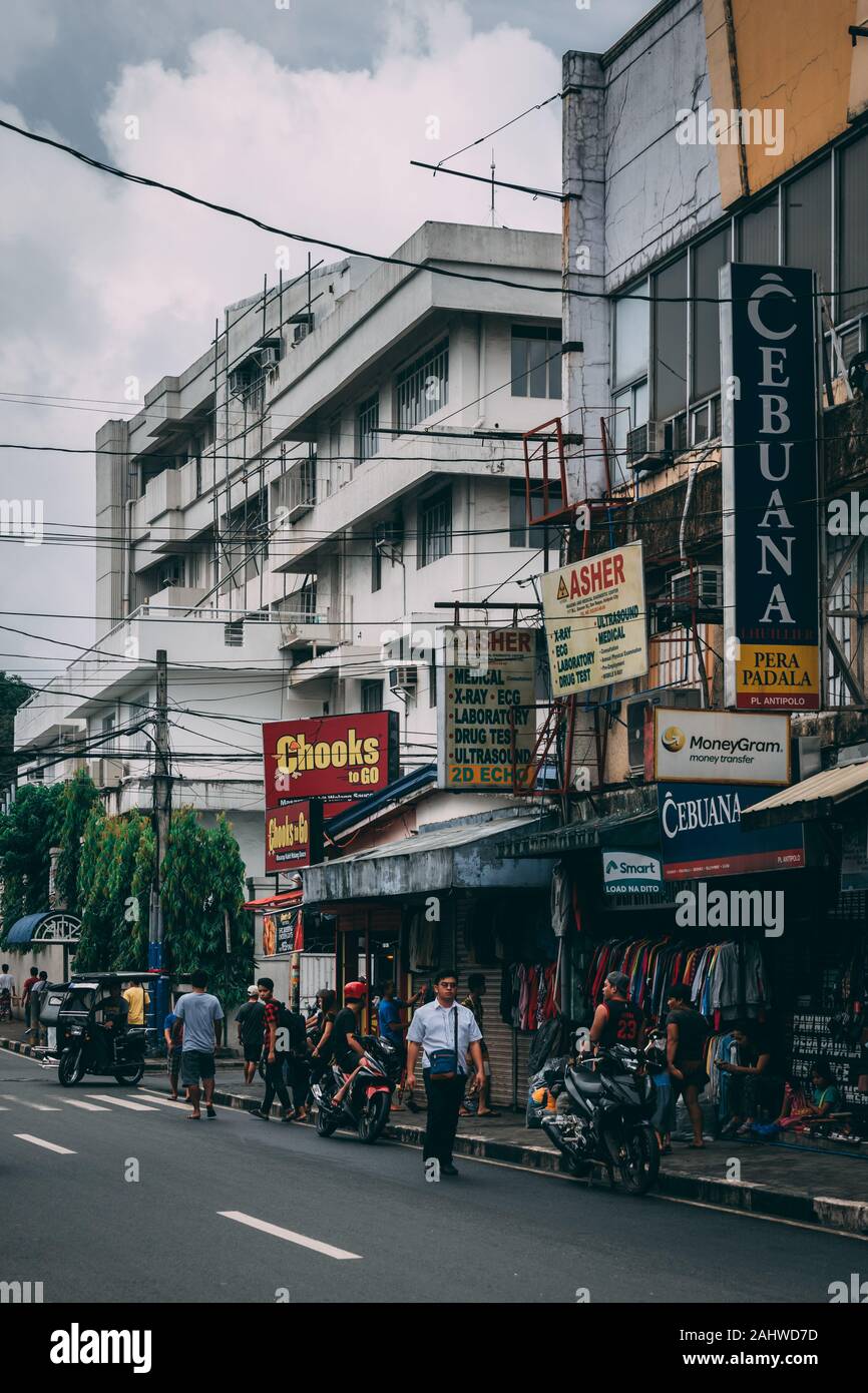 A street in Antipolo City, Rizal, The Philippines Stock Photo