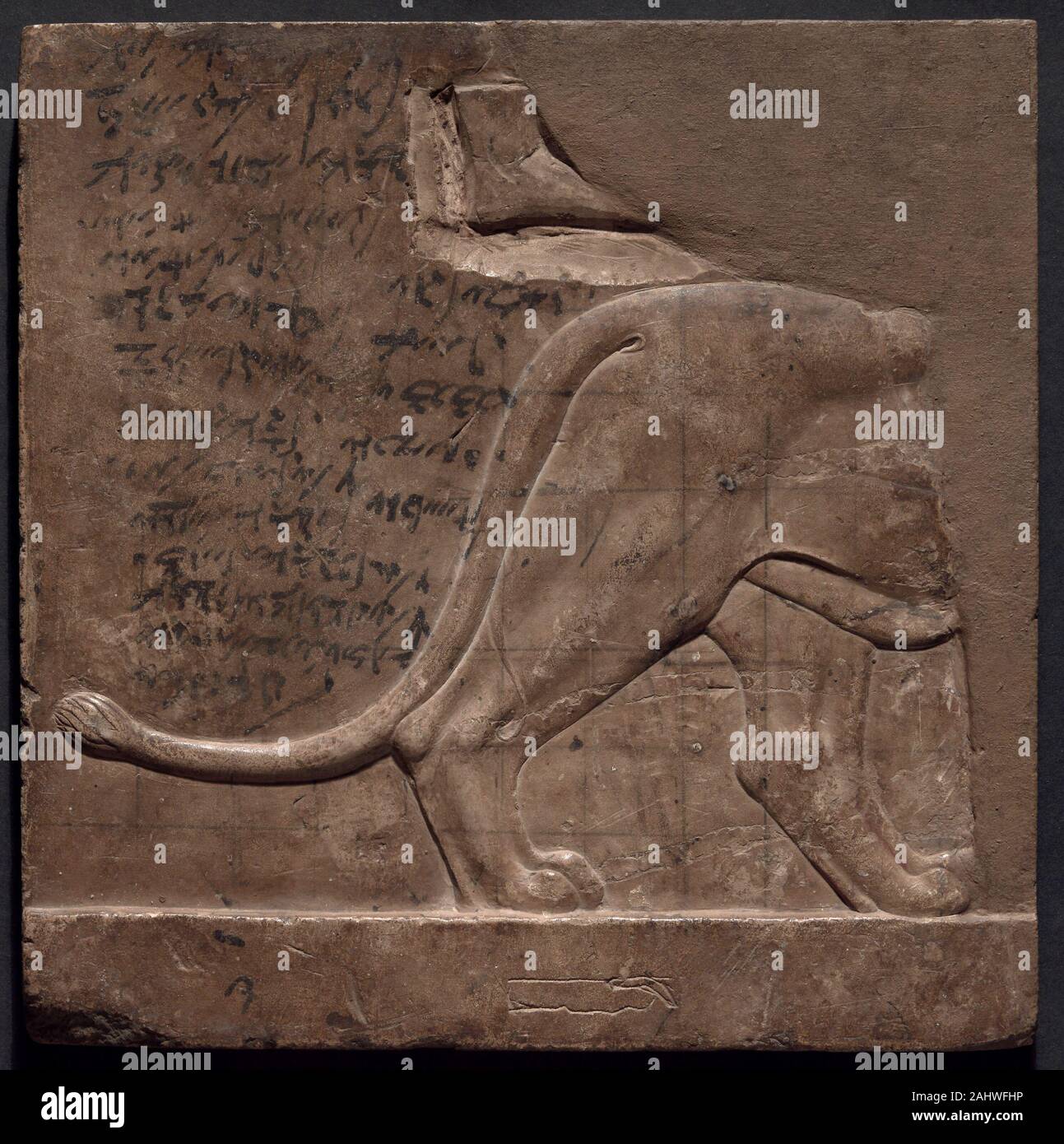 Ancient Egyptian. Doublesided Relief Plaque Depicting a Lion and Birds