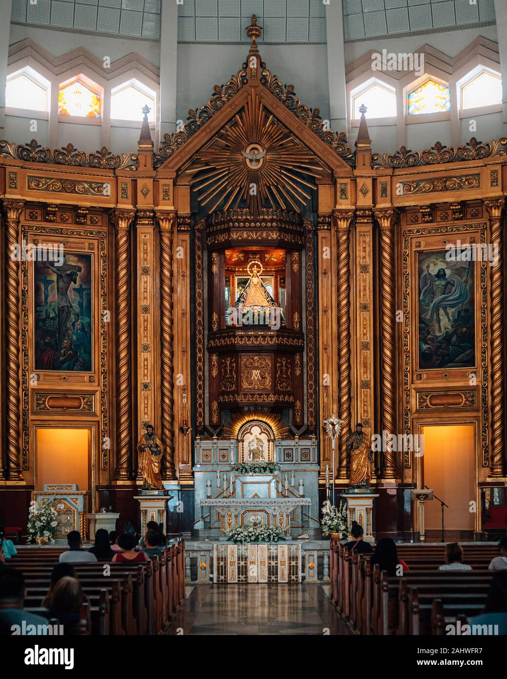 The interior of Antipolo Cathedral, in Antipolo, The Philippines Stock