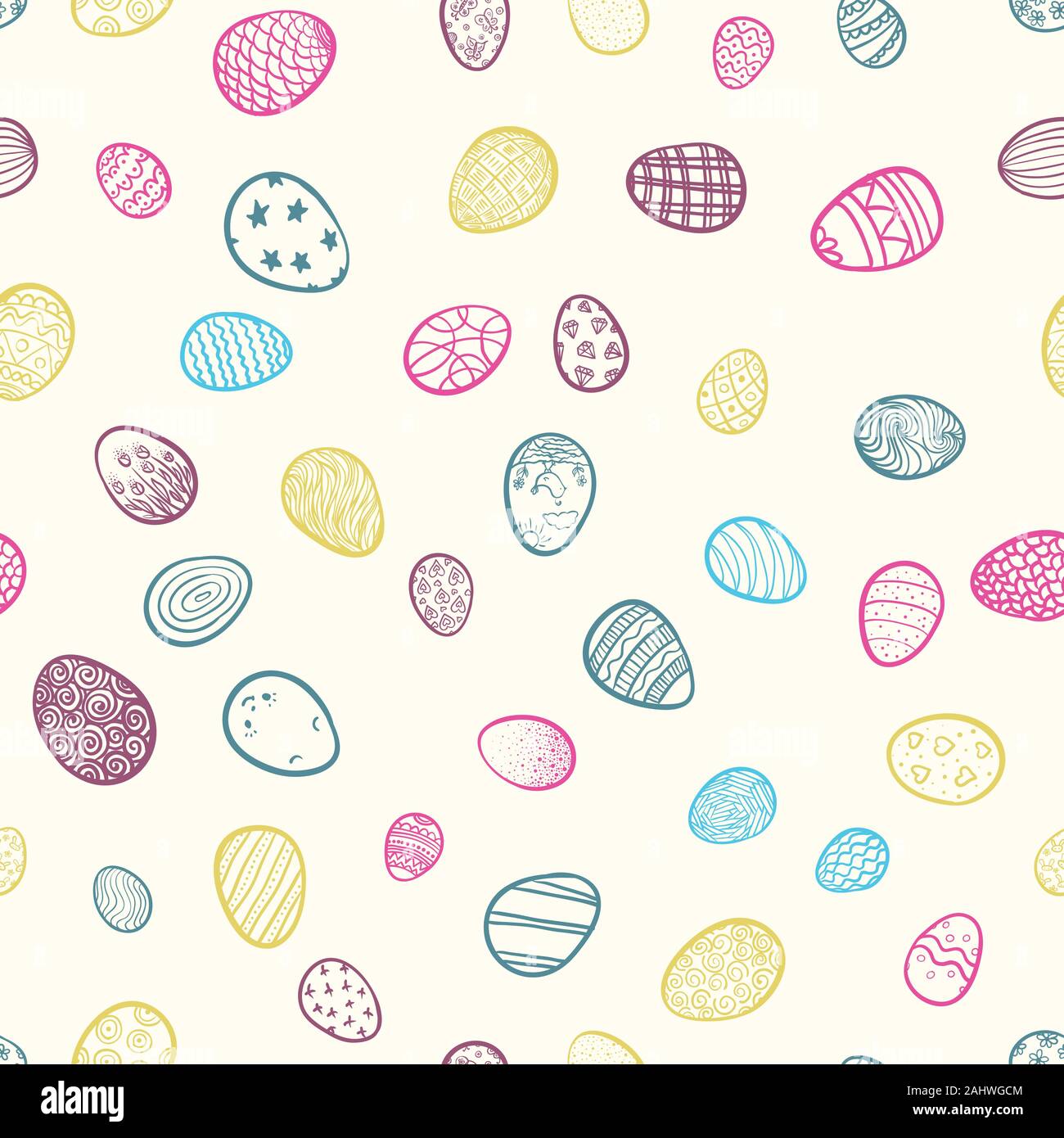 Seamless background for Happy Easter with eggs, vector illustration ...