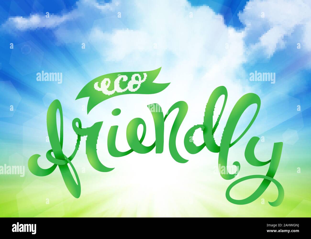Eco friendly conceptual handwritten phrase. Vector illustration. Stock Vector