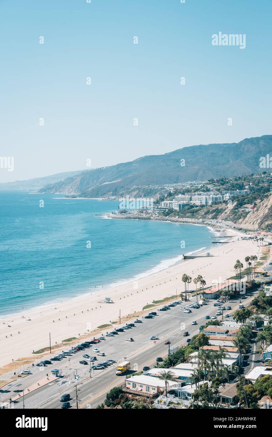 View of the Pacific Coast in Pacific Palisades, Los Angeles, California