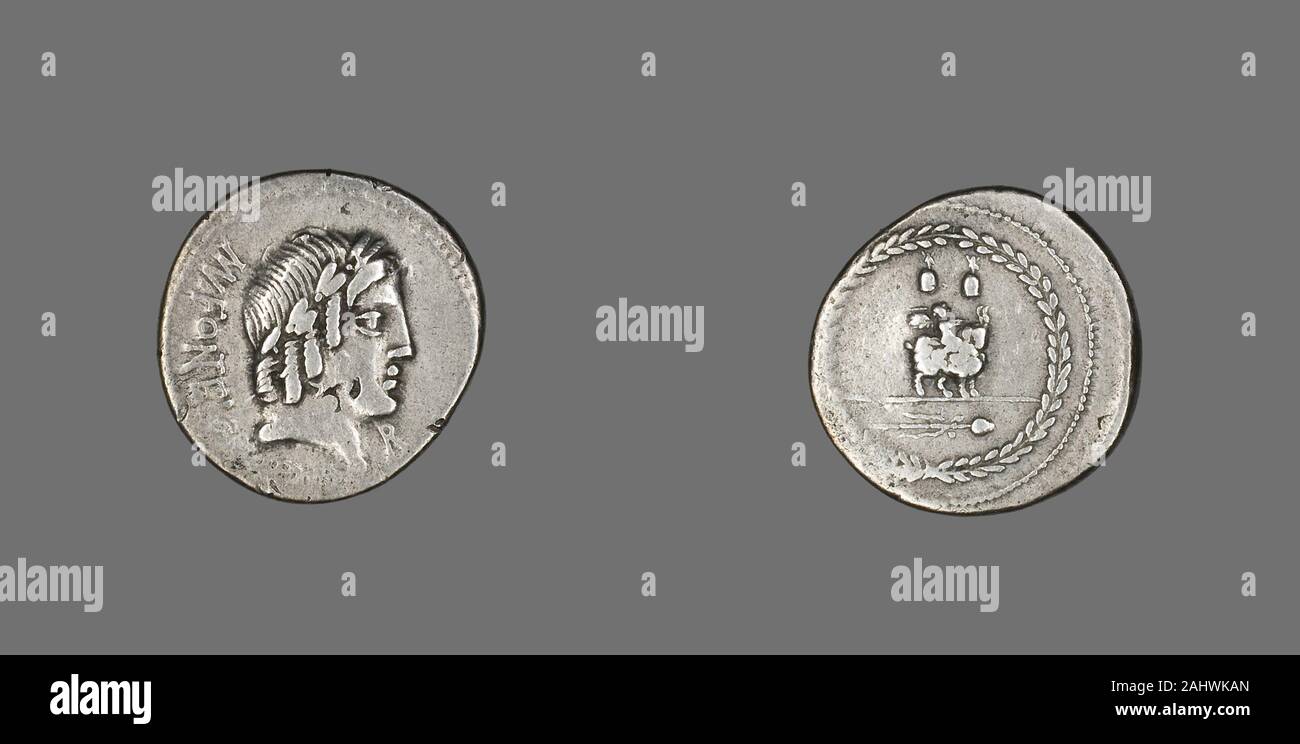 Ancient Roman. Denarius (Coin) Depicting the God Apollo. 85 BC. Italy ...