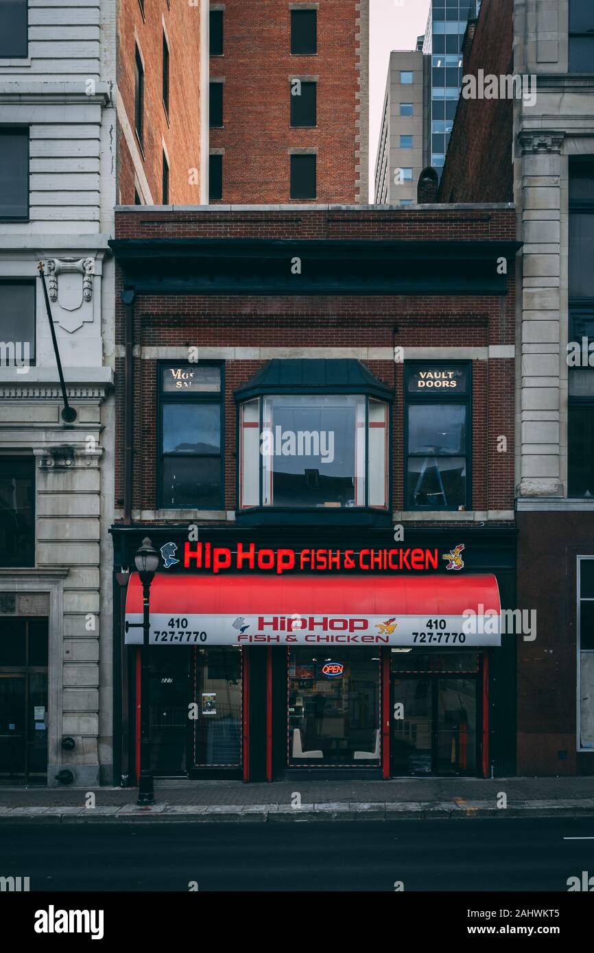 Hip Hop Fish & Chicken in downtown Baltimore, Maryland Stock Photo