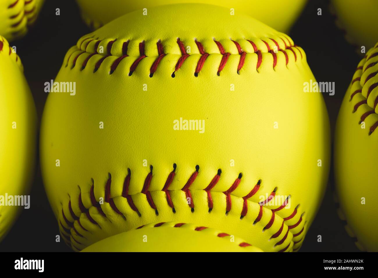 fastpitch softball balls close up with nobody Stock Photo Alamy