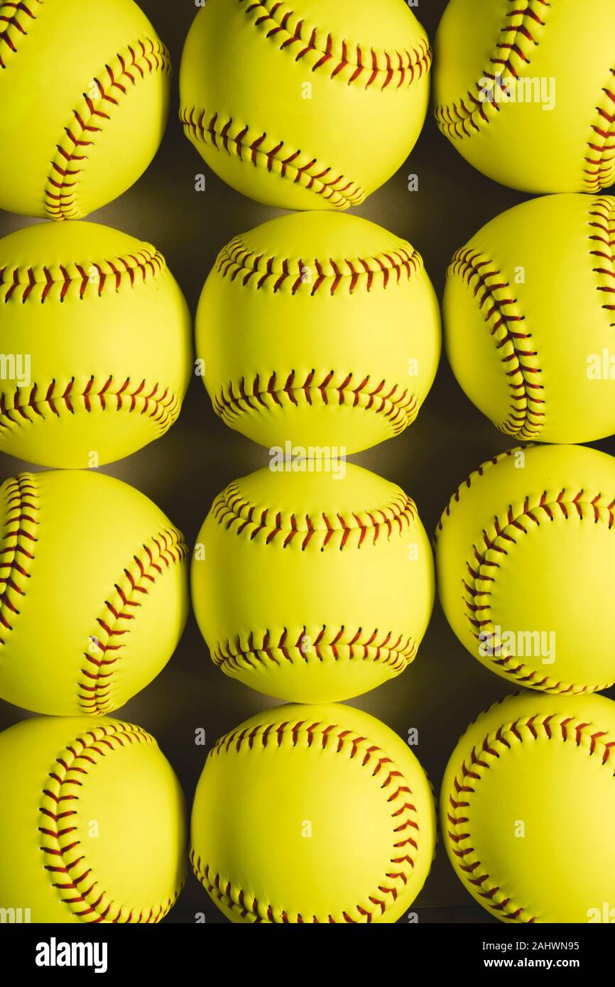 fastpitch softball balls close up with nobody Stock Photo Alamy