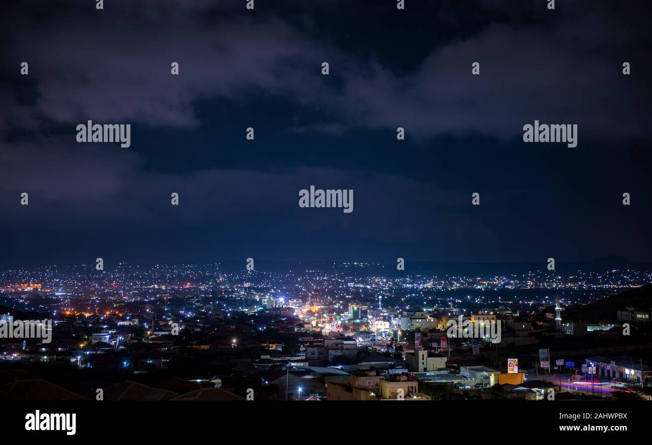 Hargeisa at night Stock Photo