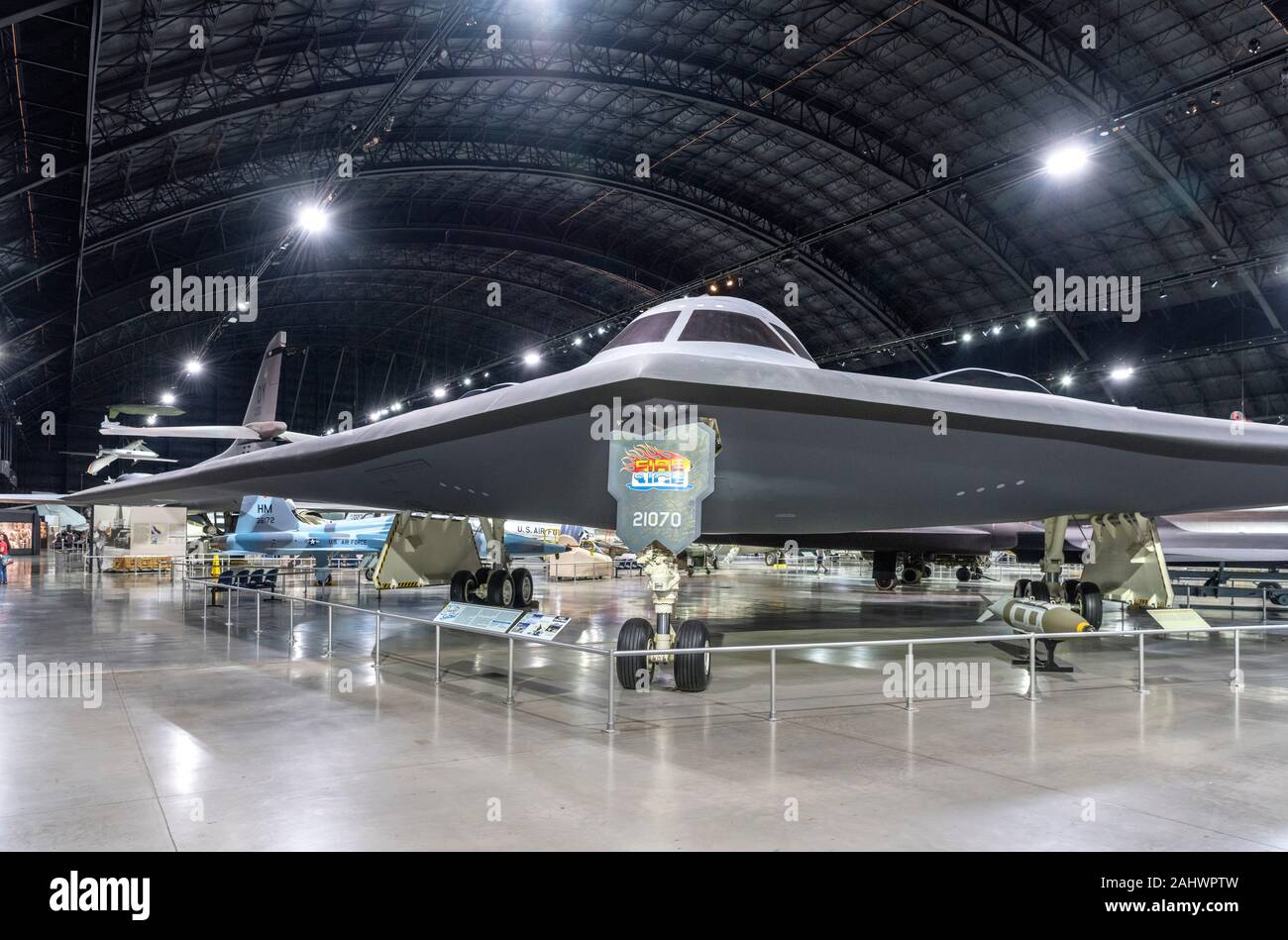 Northrop Grumman B-2 Spirit stealth bomber, National Museum of the United States Air Force (formerly the United States Air Force Museum), Dayton, Ohio, USA. Stock Photo