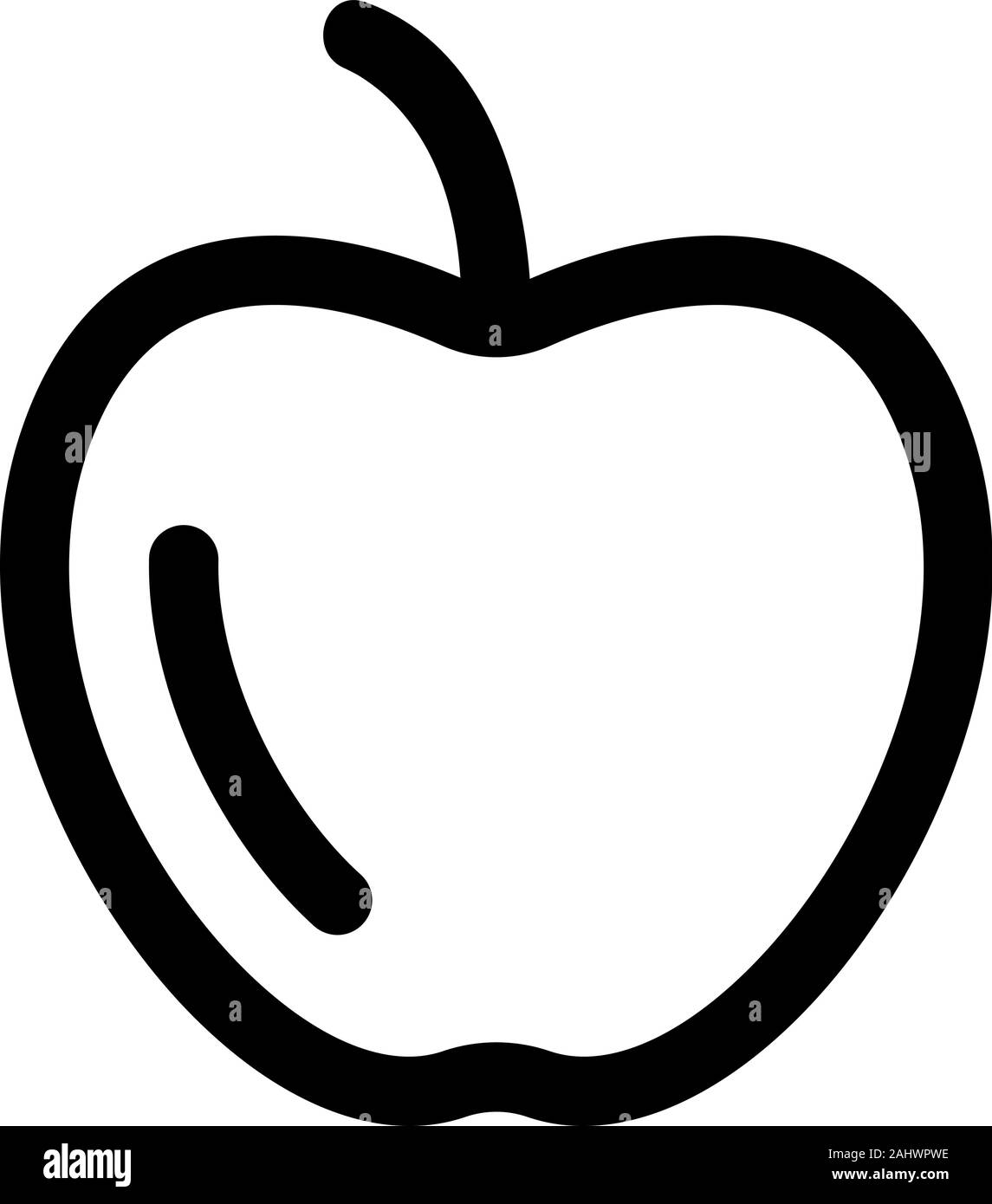 Apple icon vector. Isolated contour symbol illustration Stock Vector ...