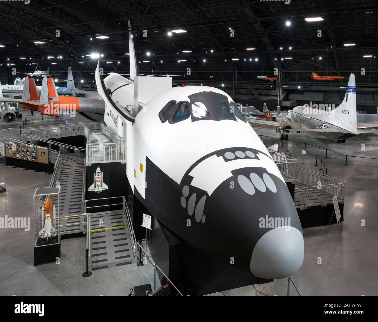 Space Shuttle Crew Compartment Trainer (CCT1) at the National Museum of the United States Air Force (formerly the United States Air Force Museum), Wright-Patterson Air Force Base, Dayton, Ohio, USA. Stock Photo