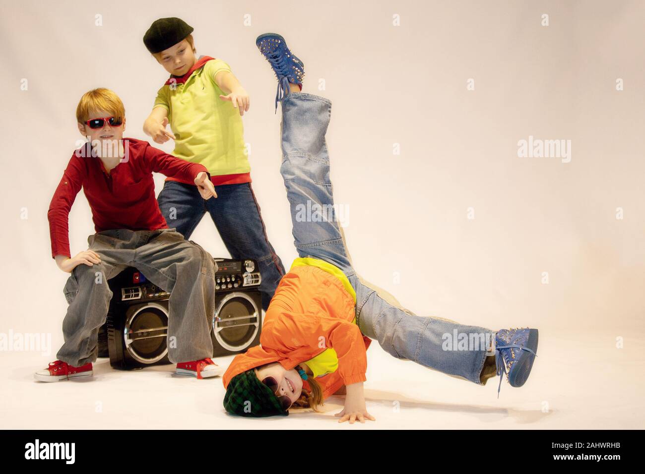 a group of children, breakdance kids Stock Photo