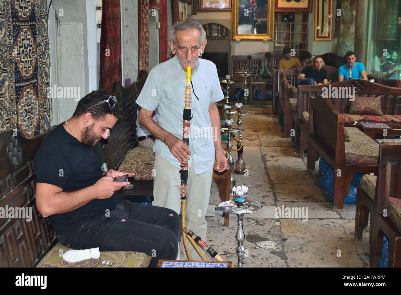 Tea room in ISTAMBUL Bosphorus Strait TURKEY Stock Photo Alamy