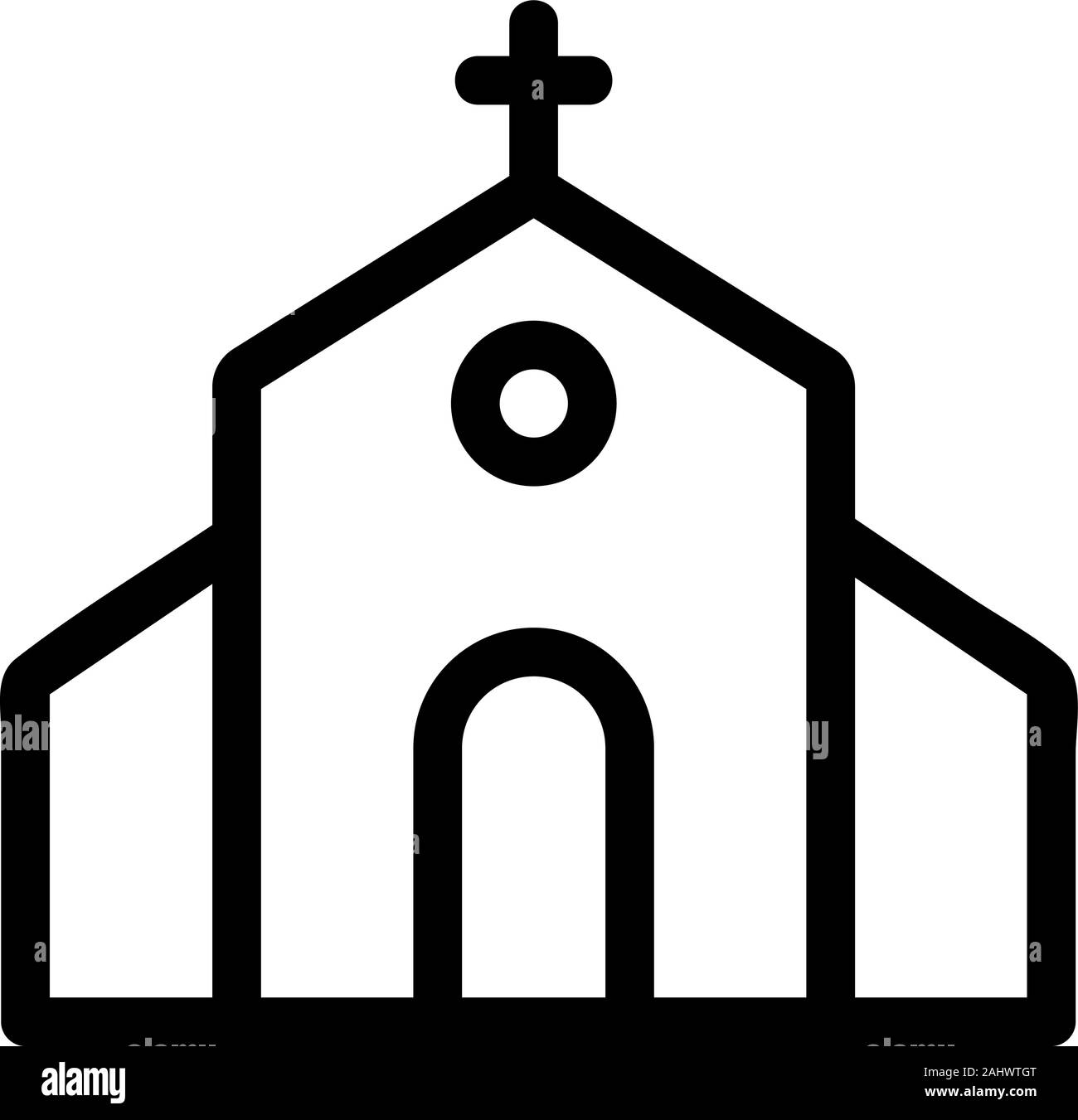 Church icon vector. Isolated contour symbol illustration Stock Vector ...