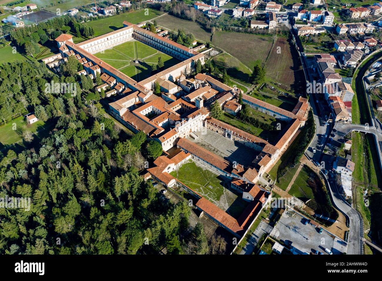 Certosa of Saint Lawrence, Certosa di San Lorenzo, Padula, Potenza Province, Italy Stock Photo