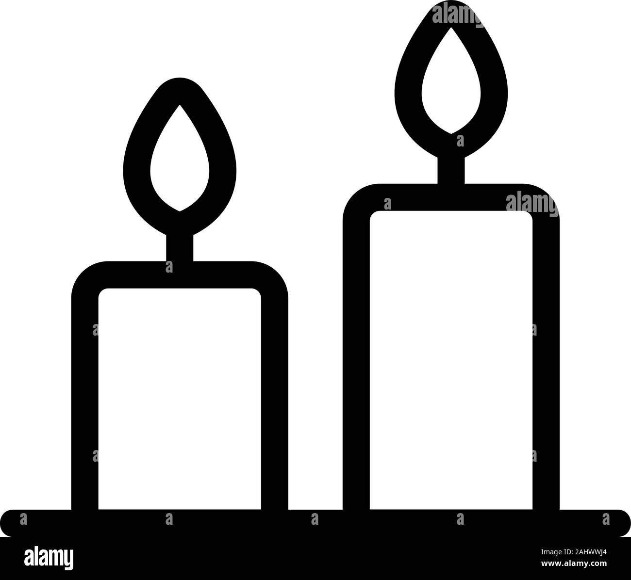 Church candles icon vector. Isolated contour symbol illustration Stock ...