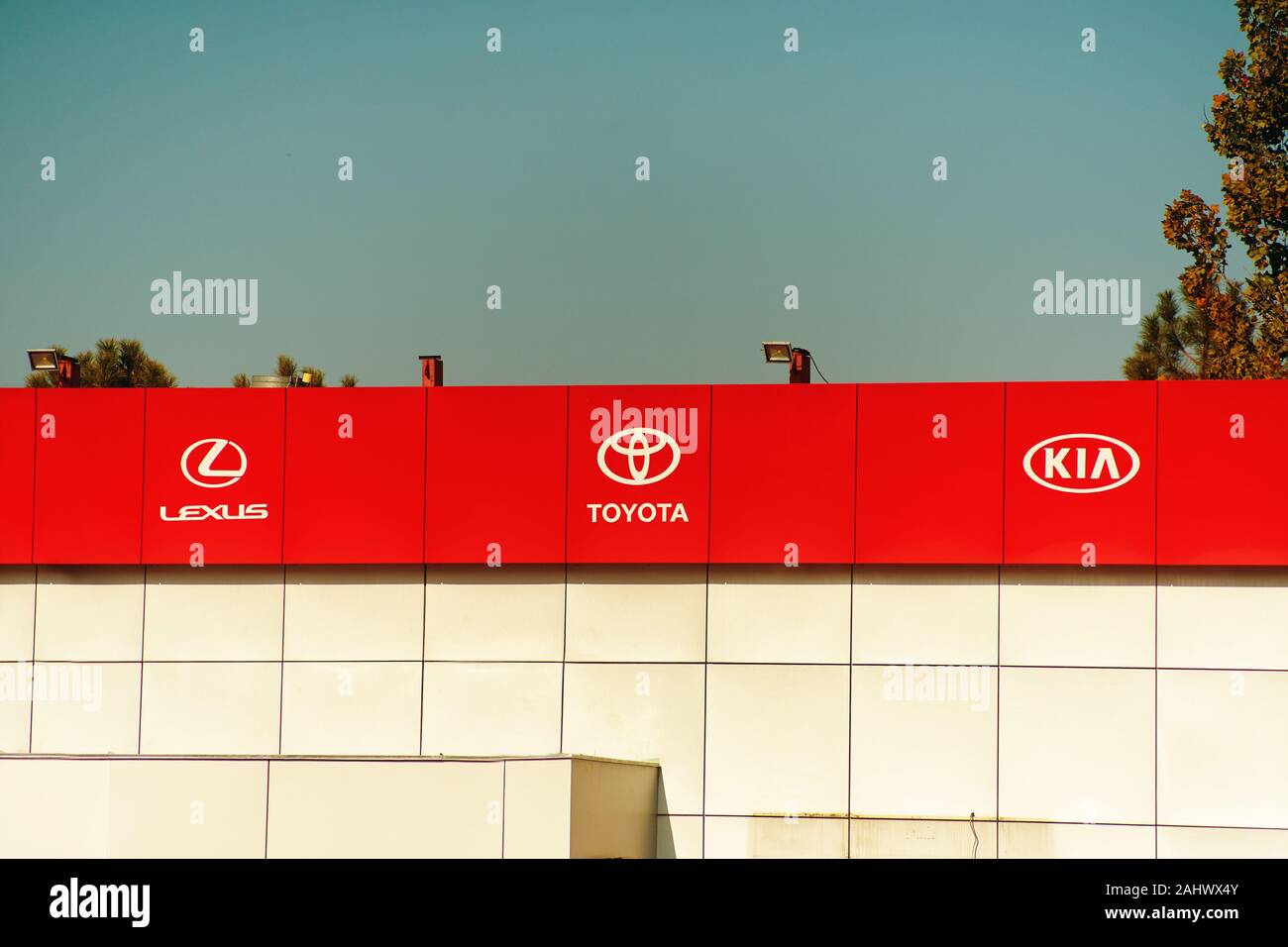 Bishkek, Kyrgyzstan, October 22, 2019 Enterprise on cars. Salon on